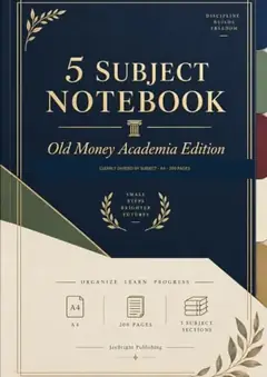 5 Subject Notebook Old Money Academia Edition book cover